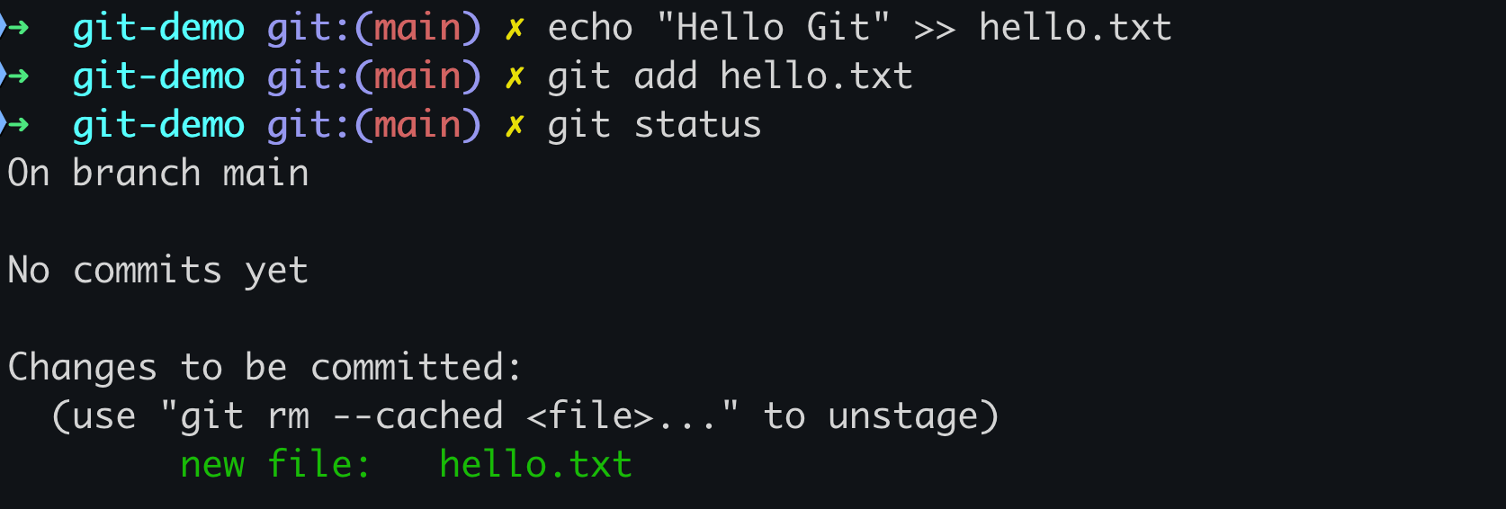 git add 之后查看 git 状态